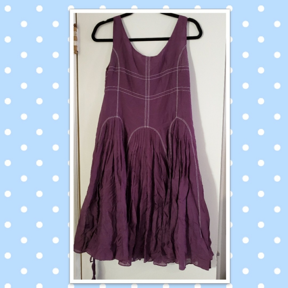 Ariella Boutique- Purple Cotton and Satin Dress